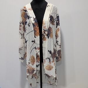 Maurices Floral Open-Front Cardigan